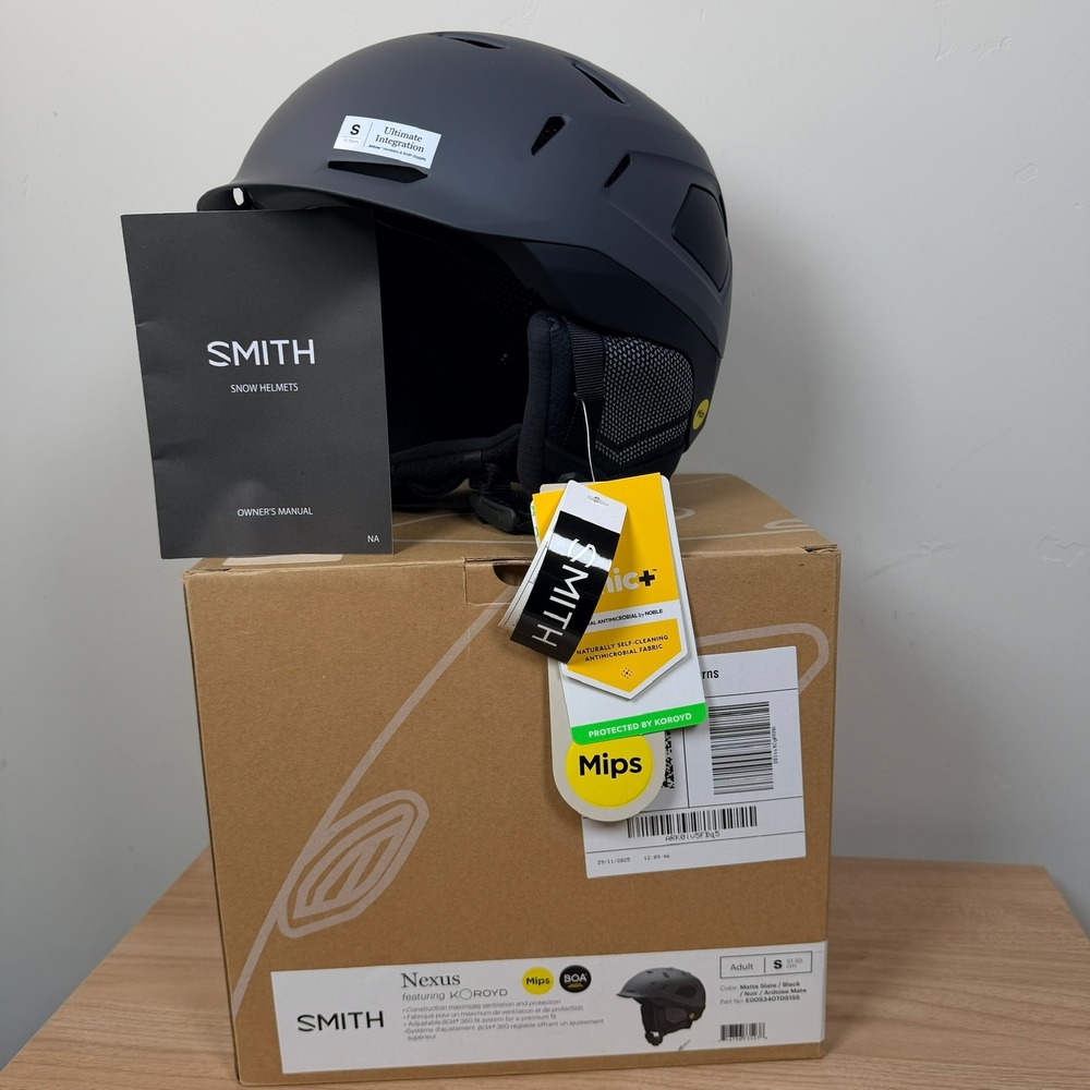 Smith Nexus MIPS Ski Snowboard Helmet Adult Small 51-55cm Matte Slate Black BOA